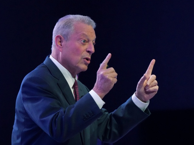 Former Vice President Al Gore speaks during a session on Climate Trace, a database that monitors emissions, at the COP29 U.N. Climate Summit, Friday, Nov. 15, 2024, in Baku, Azerbaijan. (AP Photo/Sergei Grits)