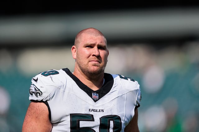 Aug 24, 2024; Philadelphia, Pennsylvania, USA; Philadelphia Eagles guard Max Scharping (50) walks off the field after the game against the Minnesota Vikings at Lincoln Financial Field. Mandatory Credit: Caean Couto-USA TODAY Sports/File Photo