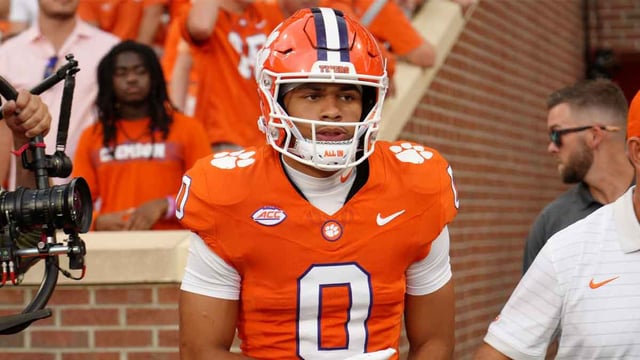 Aug 30, 2025; Clemson, South Carolina, USA; Clemson Tigers wide receiver Antonio Williams (0) during warmups before the game against the LSU Tigers at Memorial Stadium. Mandatory Credit: Ken Ruinard-USA TODAY Network via Imagn Images