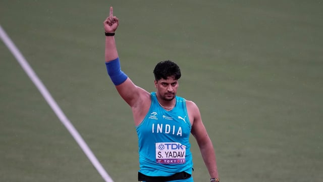 Sachin Yadav finished at the fourth spot in the men's javelin throw final 
