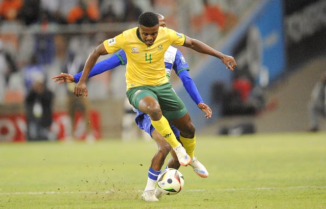 Teboho Mokoena of Bafana Bafana during the 2026 Fifa World Cup qualifier match between South Africa and Lesotho on 5 September 2025 in Bloemfontein. (Photo: Charlé Lombard / Gallo Images)
