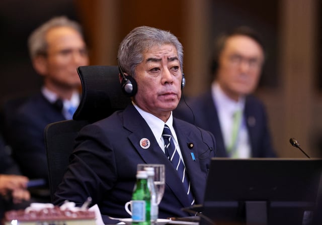Japan's Foreign Minister Takeshi Iwaya attends the 26th ASEAN Plus Three Foreign Ministers' Meeting at the Kuala Lumpur Convention Centre in Kuala Lumpur, Malaysia, July 10, 2025. REUTERS/Hasnoor Hussain/Pool/File Photo