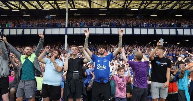 Soccer Football - Premier League - Everton v AFC Bournemouth - Goodison Park, Liverpool, Britain - May 28, 2023 Everton fans celebrate after the match REUTERS/Carl Recine /File Photo