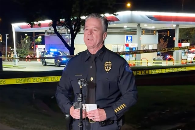 Aurora police chief Todd Chamberlain at the scene of an officer-involved shooting in Aurora, Colo., on Sept. 19. 2025.