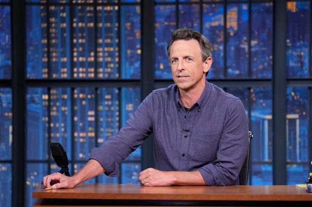 Host Seth Meyers during the monologue on Sept. 18, 2025,