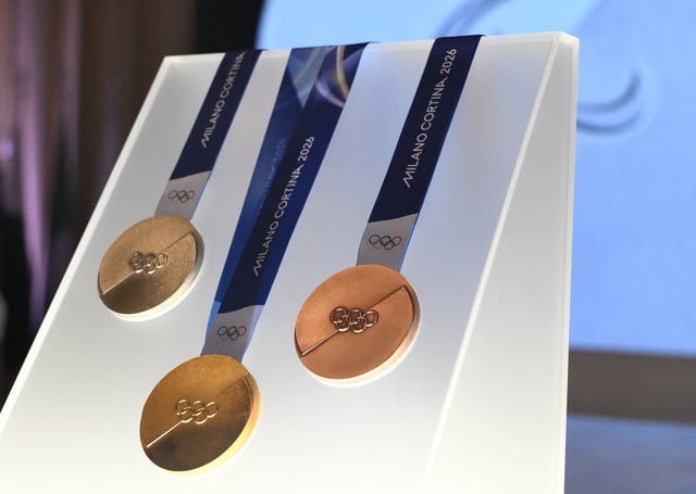 Olympics - 2026 Milano Cortina Winter Olympics medals unveiled - Palazzo Balbi, Venice, Italy - July 15, 2025 General view of the Milano Cortina Winter Olympics medals during the unveiling REUTERS/Alberto Lingria/ File Photo