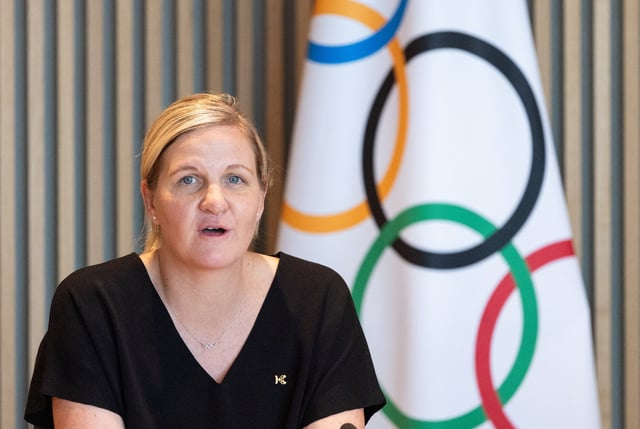Newly elected President of the International Olympic Committee (IOC) Kirsty Coventry attends her first Executive Board meeting at the Olympic House in Lausanne, Switzerland, June 25, 2025. REUTERS/Denis Balibouse/ File Photo