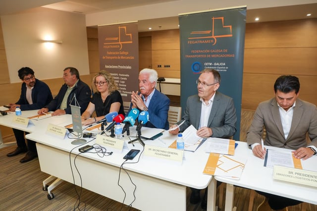 Representantes de Fegatramer el pasado mes de julio en Santiago
