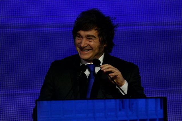 El presidente Javier Milei en el 125° aniversario de la Bolsa de Comercio de Córdoba. (Pedro Castillo / La Voz)