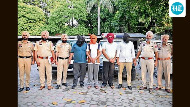 The accused in police custody in Ludhiana on Friday. (HT Photo)
