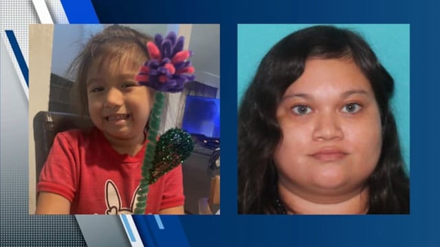An AMBER Alert was issued on Sept. 19, 2025, after 4-year-old Leah Calderon (left) was reported missing. Calderon was last seen with 34-year-old Britany Zepeda (right).