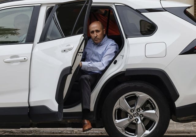 El presidente de la Confederación Hidrográfica del Júcar, Miguel Polo, llegando a declarar como testigo.
