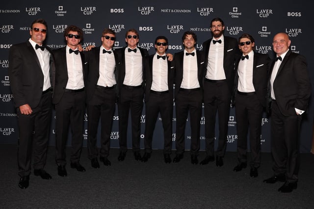 Un elenco de estrellas: Patrick Rafter, Joao Fonseca, Jenson Brooksby, Alex Michelsen, Francisco Cerúndolo, Taylor Fritz, Reilly Opelka, Alex De Minaur y Andre Agassi, de gala