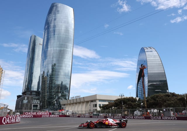 Formula One F1 - Azerbaijan Grand Prix - Baku City Circuit, Baku, Azerbaijan - September 20, 2025 Ferrari's Charles Leclerc during practice REUTERS/Leonhard Foeger