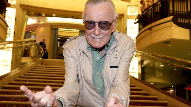Stan Lee poses during premiere of Marvel's "Ant-Man" in Hollywood, California.