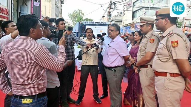 Sh. Sanjay Tyagi, IPS, Additional CP/PRO, addresses the media during Delhi Police’s city-wide outreach campaign on safety and security under the ‘Eyes and Ears’ scheme.