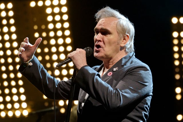 Stock photograph showing Morrissey performing live on stage at Wembley Arena on March 14, 2020 in London, United Kingdom.
