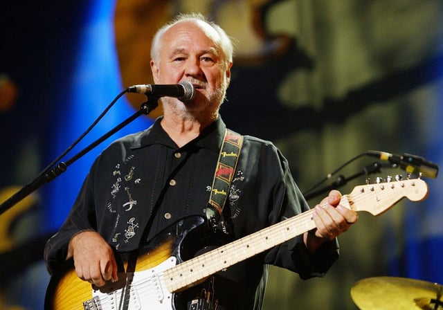 Sonny Curtis of The Crickets performs on stage during rehearsal as part of 'The Miller Strat Pack' concert, at Wembley Arena on September 24, 2004 in London. 
