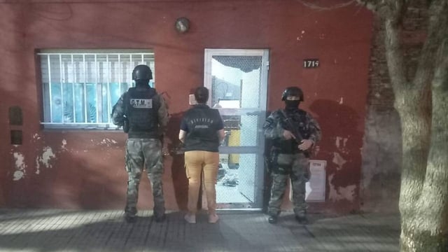 Una de las viviendas allanadas en la zona sur