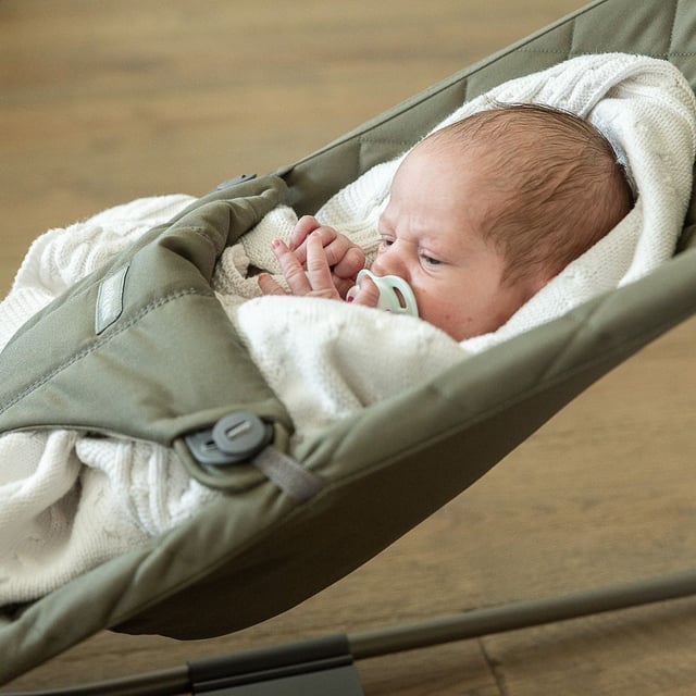 Photo d'illustration d'un bébé dans un baby-bouncer en Belgique, le 21 avril 2025.