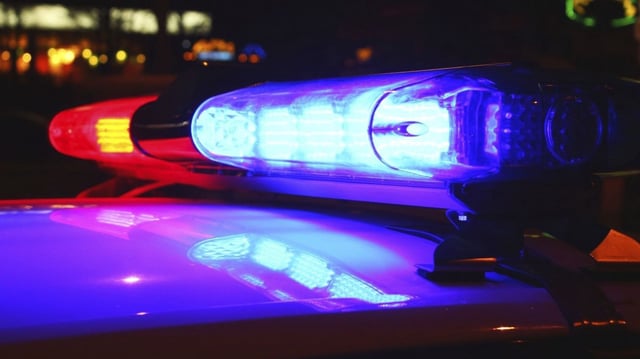 Police lights by night generic web stock