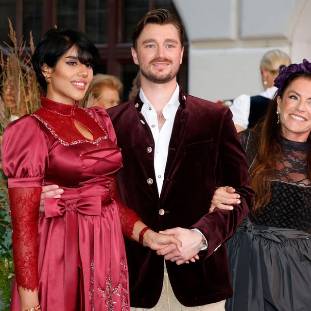 Maha, Lambert Dinzinger Jr. und Christine Neubauer bei der Ankunft zum "HeidiFest".