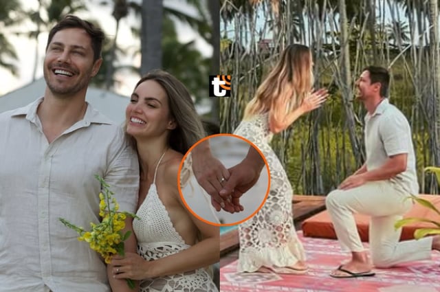 Cachaza acepta anillo de compromiso y pedida de matrimonio de su novio André Bankoff.