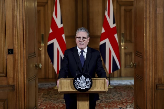 El primer ministro británico, Keir Starmer, brinda un discurso sobre Gaza (Archivo)
