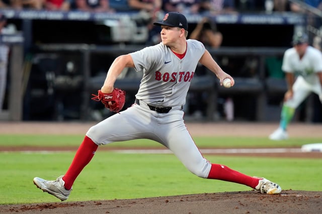 Boston Red Sox's Kyle Harrison pitches to the Tampa Bay Rays during the first inning of a game Saturday in Tampa, Fla. (AP Photo/Chris O'Meara)
