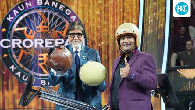 Amitabh Bachchan honoured 'Helmet Man of India' Raghvendra Kumar on KBC 17.