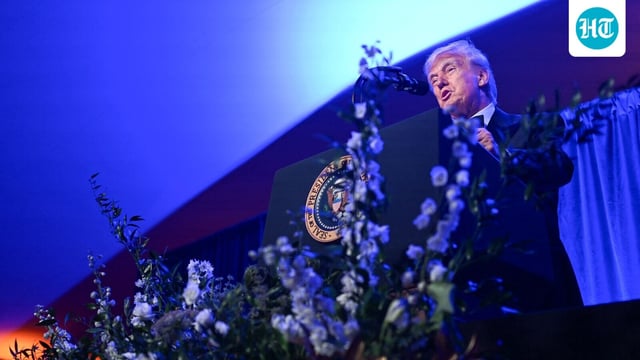 US President Donald Trump delivers remarks during the American Cornerstone Institute's Founder's Dinner in Mount Vernon, Virginia, on September 20, 2025. 