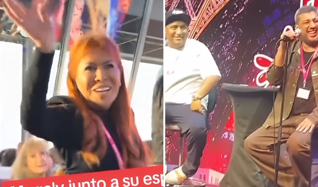 Magaly Medina atiende show de Jorge Luna y Ricardo Mendoza en la Torre Eiffel y causa sensación del público