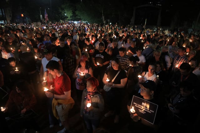 A vigil for the assassinated conservative activist Charlie Kirk in Boston on Sept. 18, 2025.