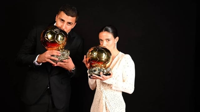 2024 Ballon d'Or winners, Rodri and Aitana Bonmatí | Image: X/@ballondor