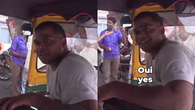 'He Downloaded It In 5 Seconds': Indian Auto Driver Speaks Fluent French With Foreign Passenger; Netizens Amazed