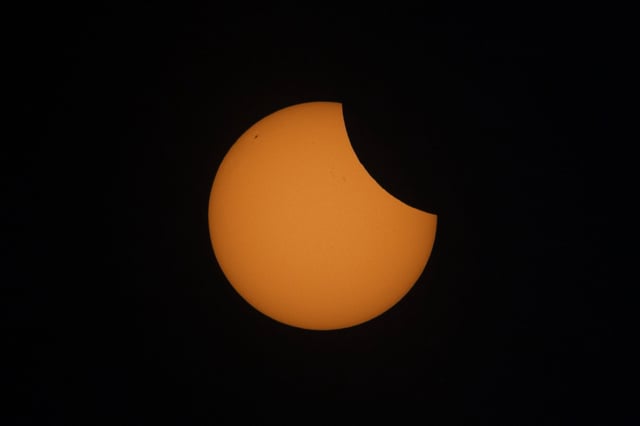 A view of a partial solar eclipse.