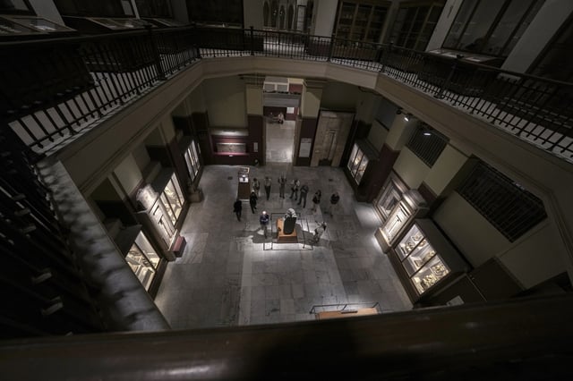 FILE - Tourists visit the Egyptian museum in Cairo, Egypt, Monday, Nov. 11, 2024. (AP Photo/Amr Nabil, File)