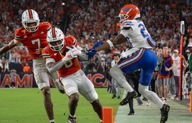 Assistant Photo Editor Brian Mulvey // Redshirt sophomore running back CharMar Brown runs for 22 yards against the Florida Gators on Sept. 20, 2025