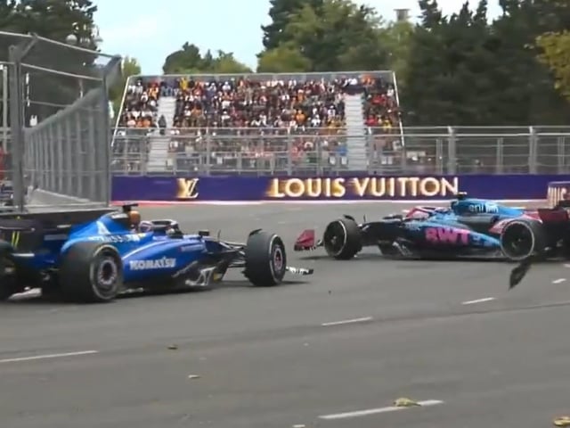 El momento del toque de Alex Albon a Franco Colapinto en el GP de Azerbaiyán de Fórmula 1.