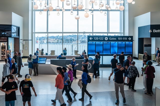 The newly constructed Terminal 1 at the San Diego International Airport held an open house on Sunday.