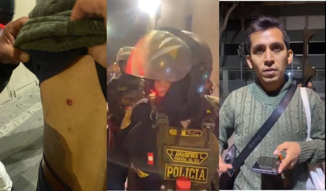 Marcha contra Dina Boluarte y Congreso: periodista es atacado con perdigones por la represión policial