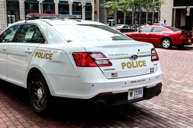 Indianapolis Police Vehicle in Monument Circle on July 16, 2015 in Indianapolis.