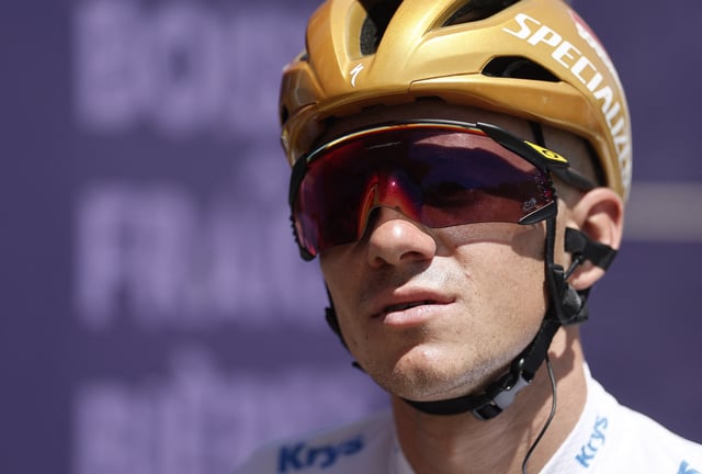 Cycling - Tour de France - Stage 11 - Toulouse to Toulouse - Toulouse, France - July 16, 2025 Soudal Quick-Step's Remco Evenepoel before stage 11 REUTERS/Benoit Tessier/File Photo