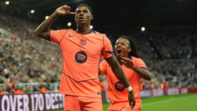 Marcus Rashford celebrating after scoring against Newcastle United in UCL | Image: AP