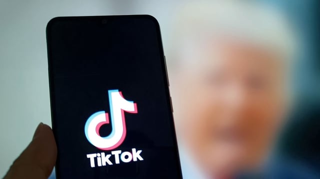 A photo illustration of the TikTok logo and President Trump. Photo: VCG/VCG via Getty Images