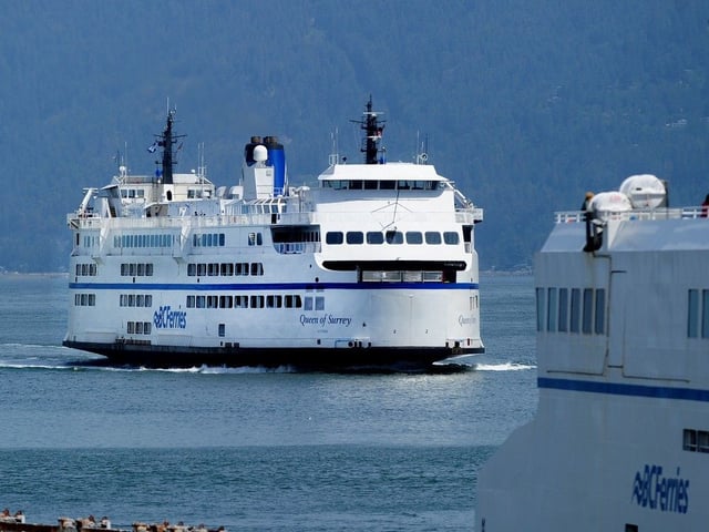 BC Ferry Queen of Surrey prepares to dock at the Horseshoe Bay ferry terminal in a 2023 file photo.