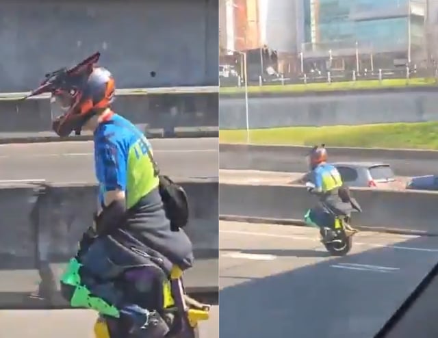 El hombre que fue capturado por otro de los conductores.