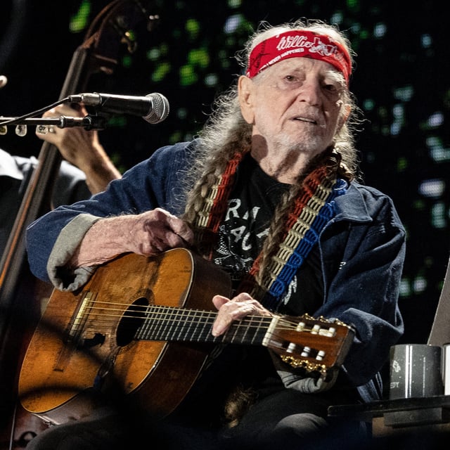 Willie Nelson performs in concert during the 40th Farm Aid at Huntington Bank Stadium in Minneapolis, Minn., on Sept. 20, 2025.