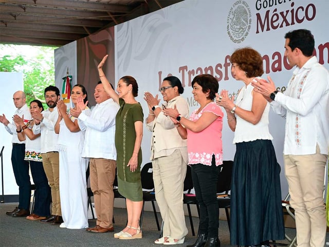 Claudia Sheinbaum desde Xmatkuil, Yucatán.