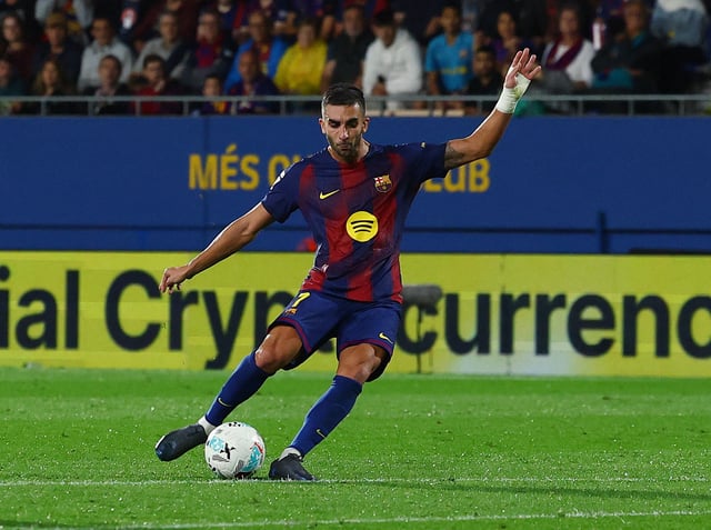 Soccer Football - LaLiga - FC Barcelona v Getafe - Johan Cruyff Stadium, Barcelona, Spain - September 21, 2025 FC Barcelona's Ferran Torres scores their second goal REUTERS/Albert Gea